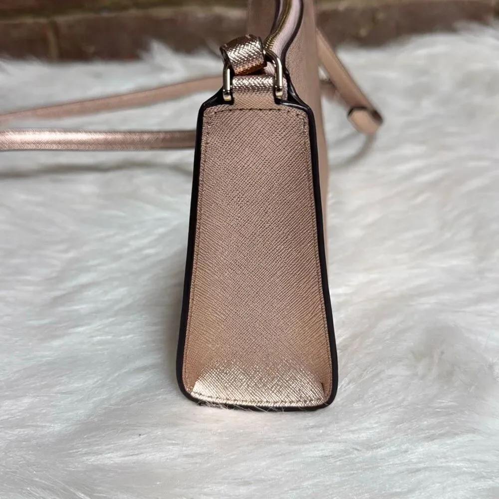 Kate Spade Kenzie Limited Edition Rose Gold Metallic Small Crossbody NEW